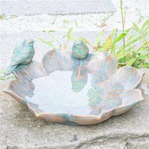 Bird Baths for Outdoors, Antique Outdoor Garden Bird Bath Resin Birdbath